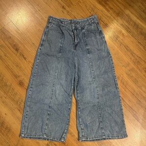 Kensie Crop Denim Kaya High Rise Wide Leg Sz 8/29